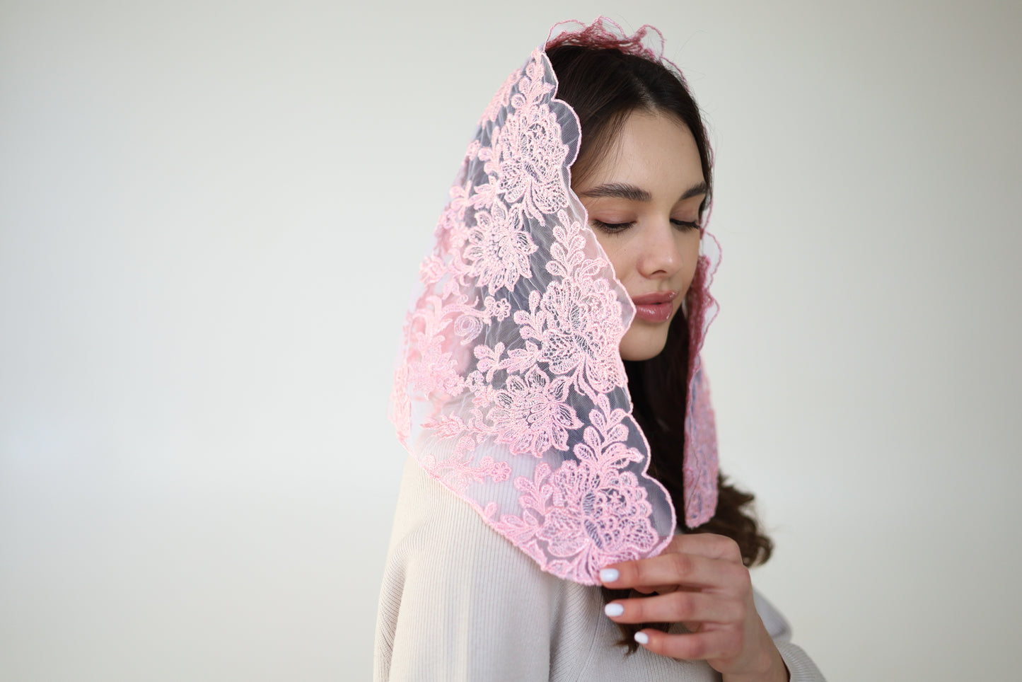 FLORAL PINK VEIL - MariaVeils