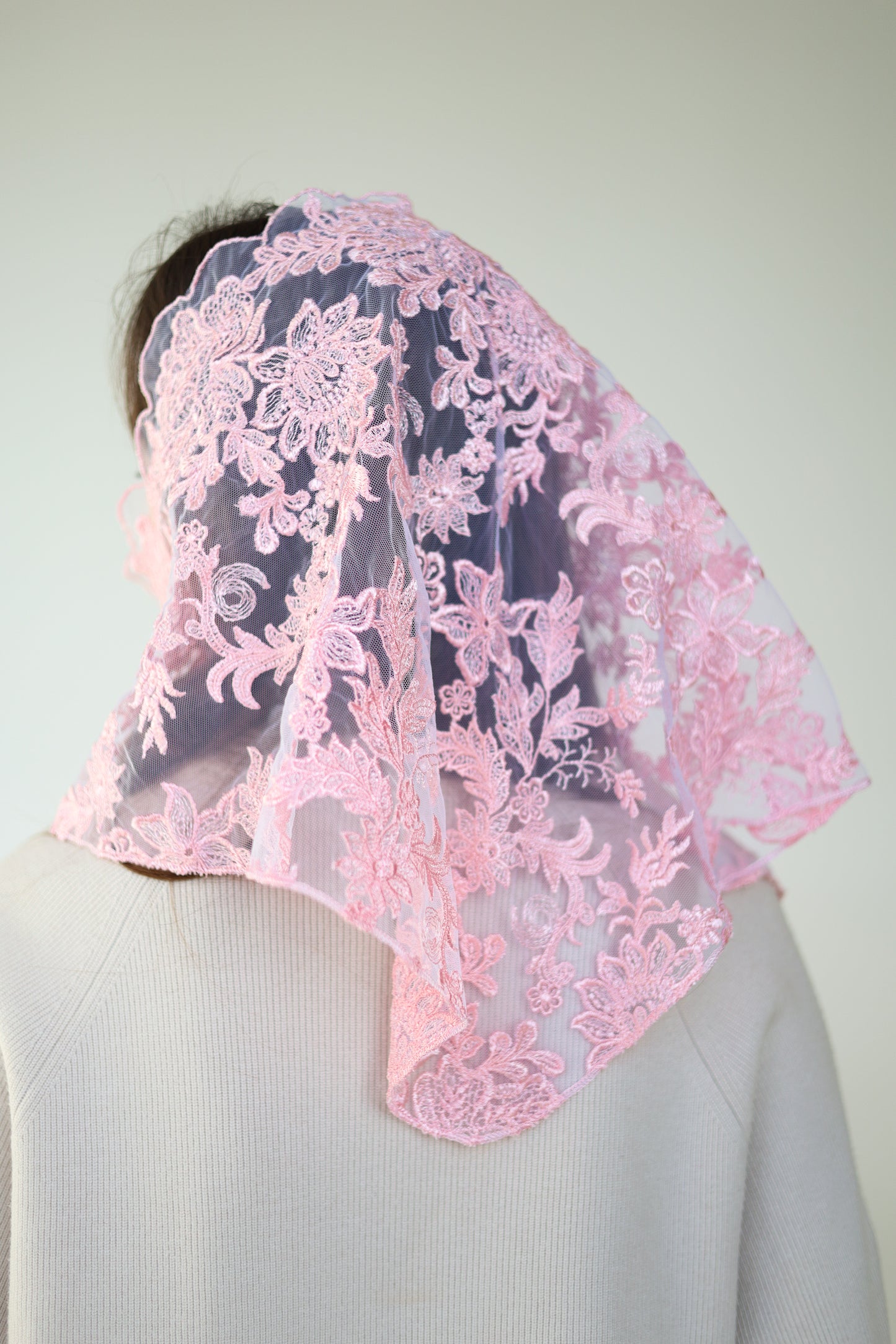 FLORAL PINK VEIL - MariaVeils
