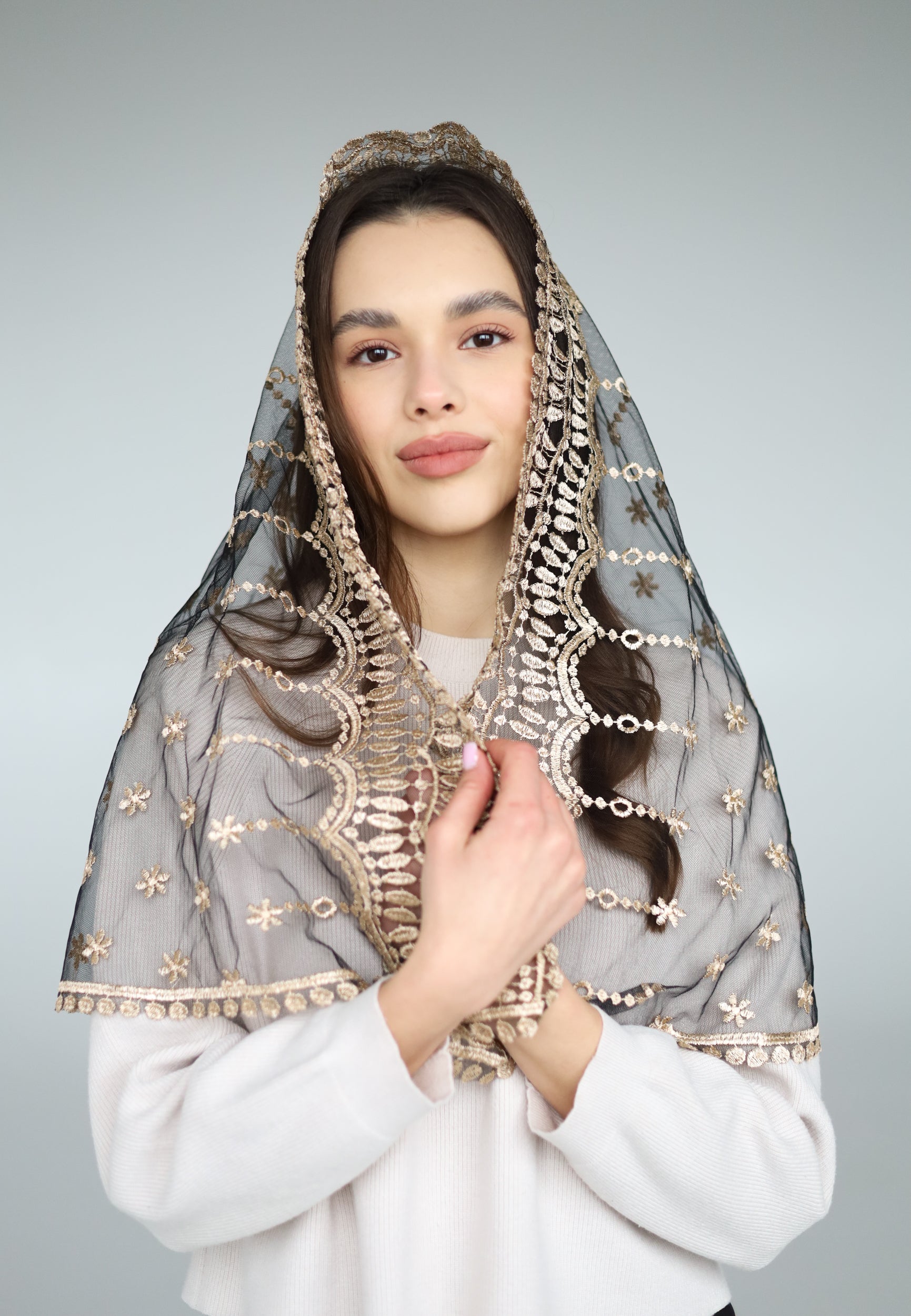 GOLD & PINK LONG VEIL - MariaVeils
