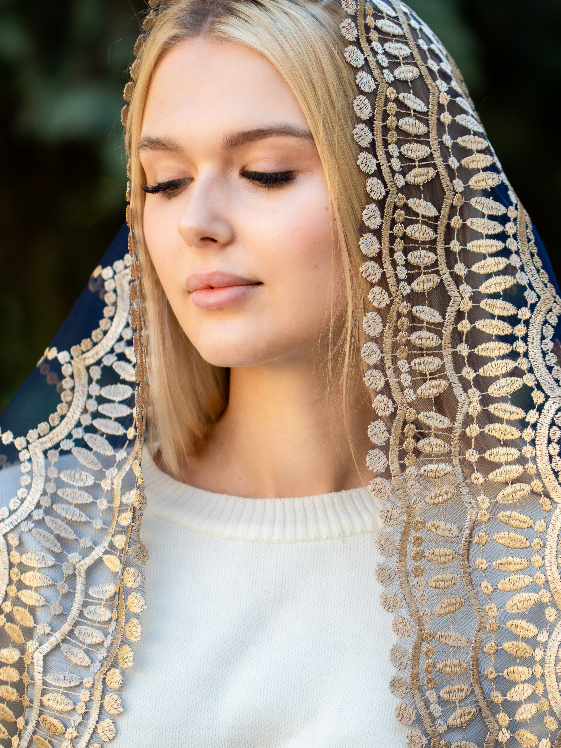 NEW!! Gold chapel veil - MariaVeils