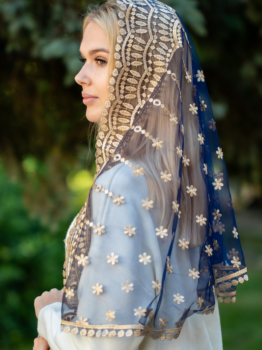 NEW!! Gold chapel veil - MariaVeils