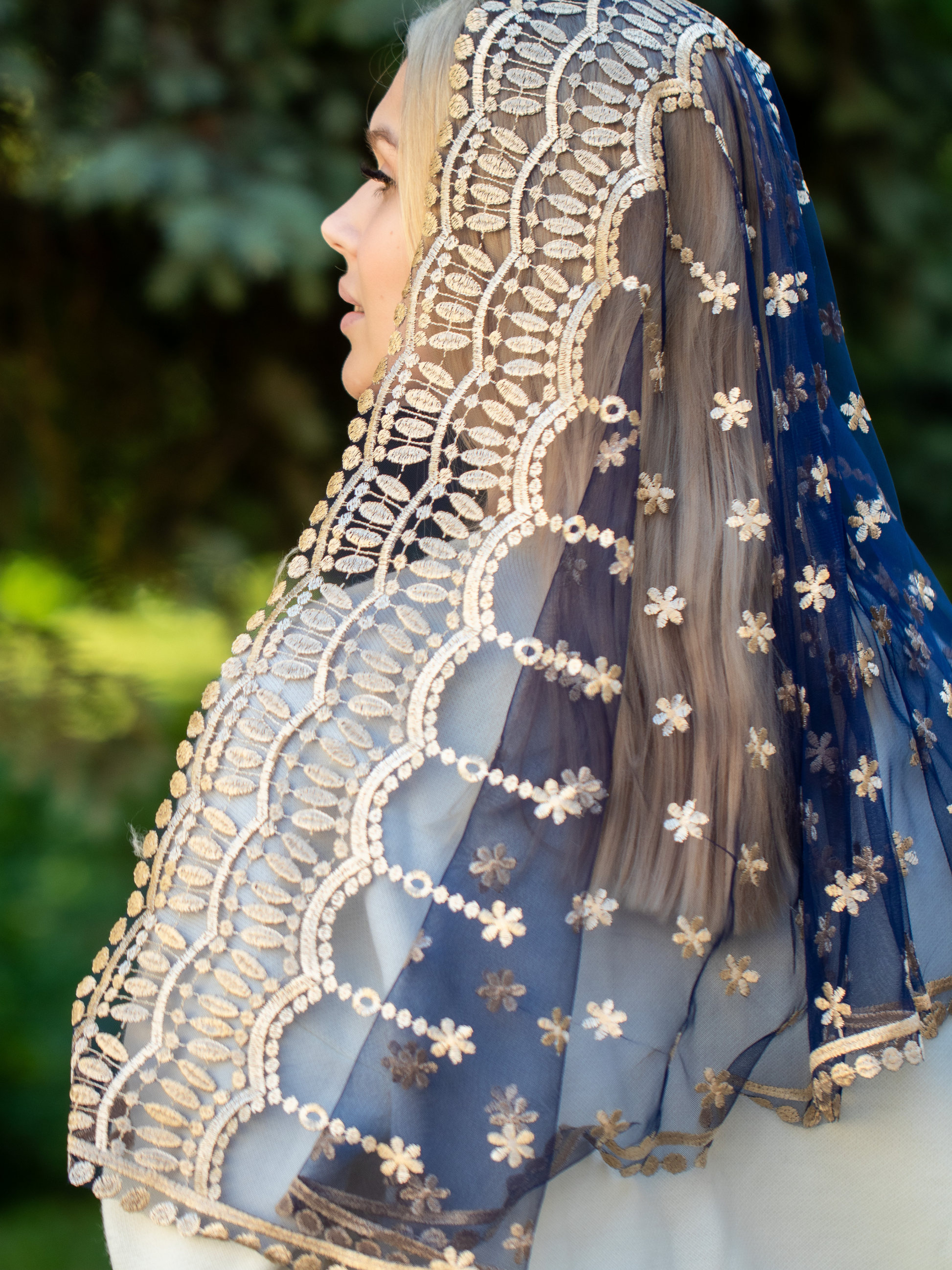 NEW!! Gold chapel veil - MariaVeils