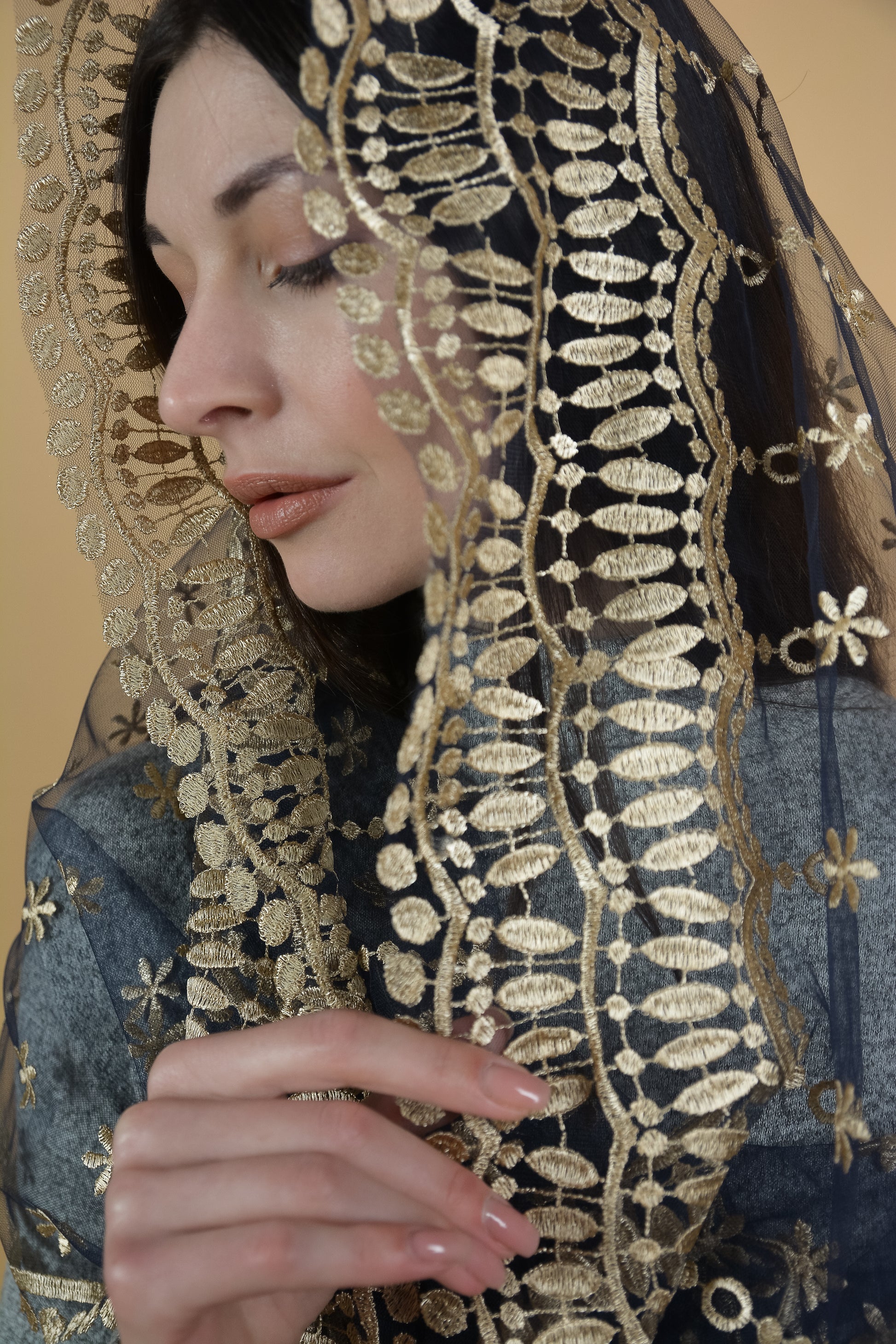 GOLD & BLUE VEIL - MariaVeils