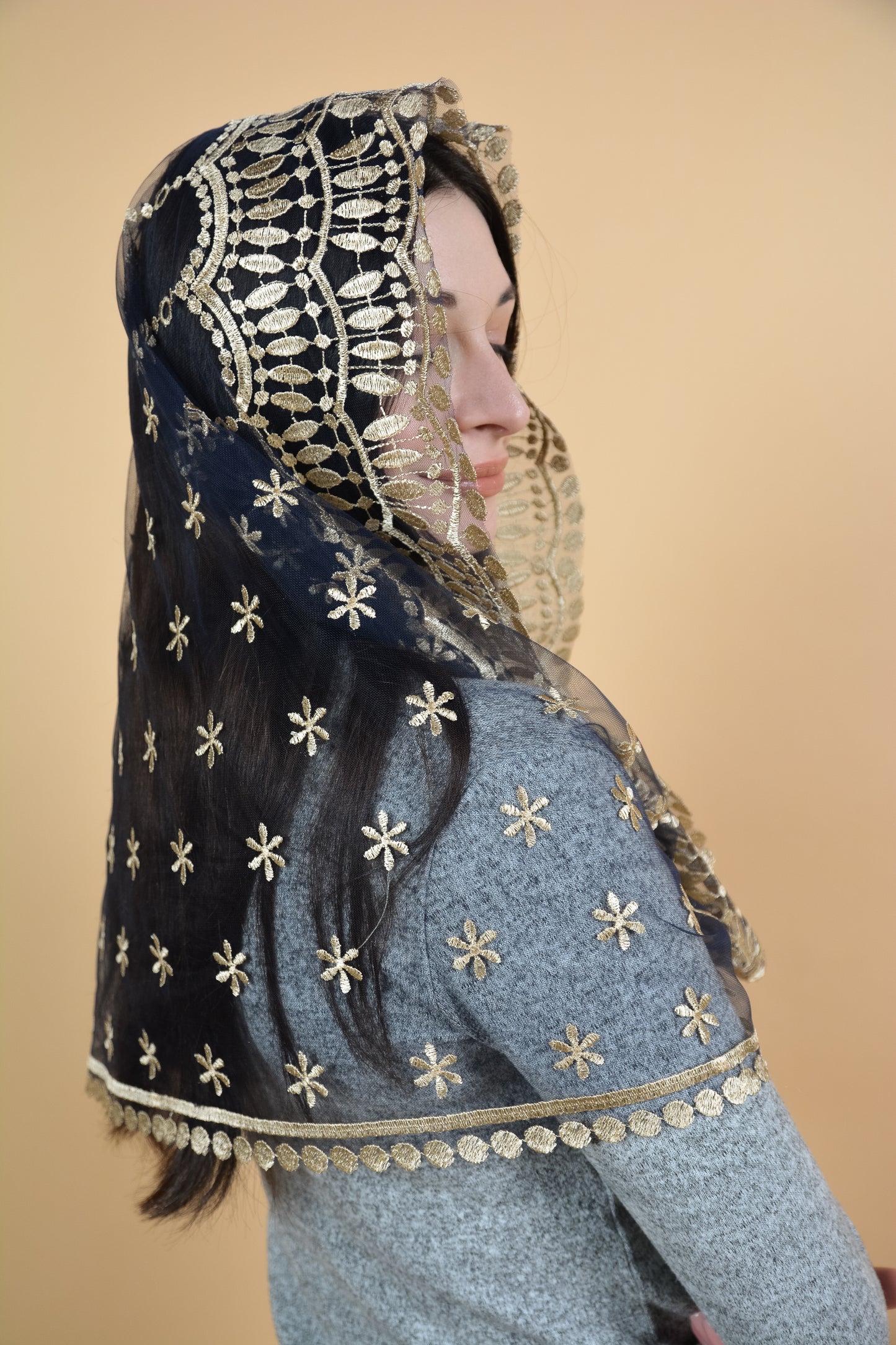 GOLD & BLUE VEIL - MariaVeils