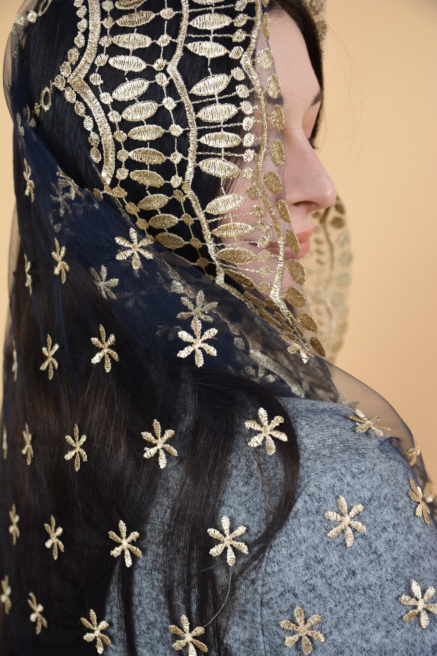 GOLD & BLUE VEIL - MariaVeils