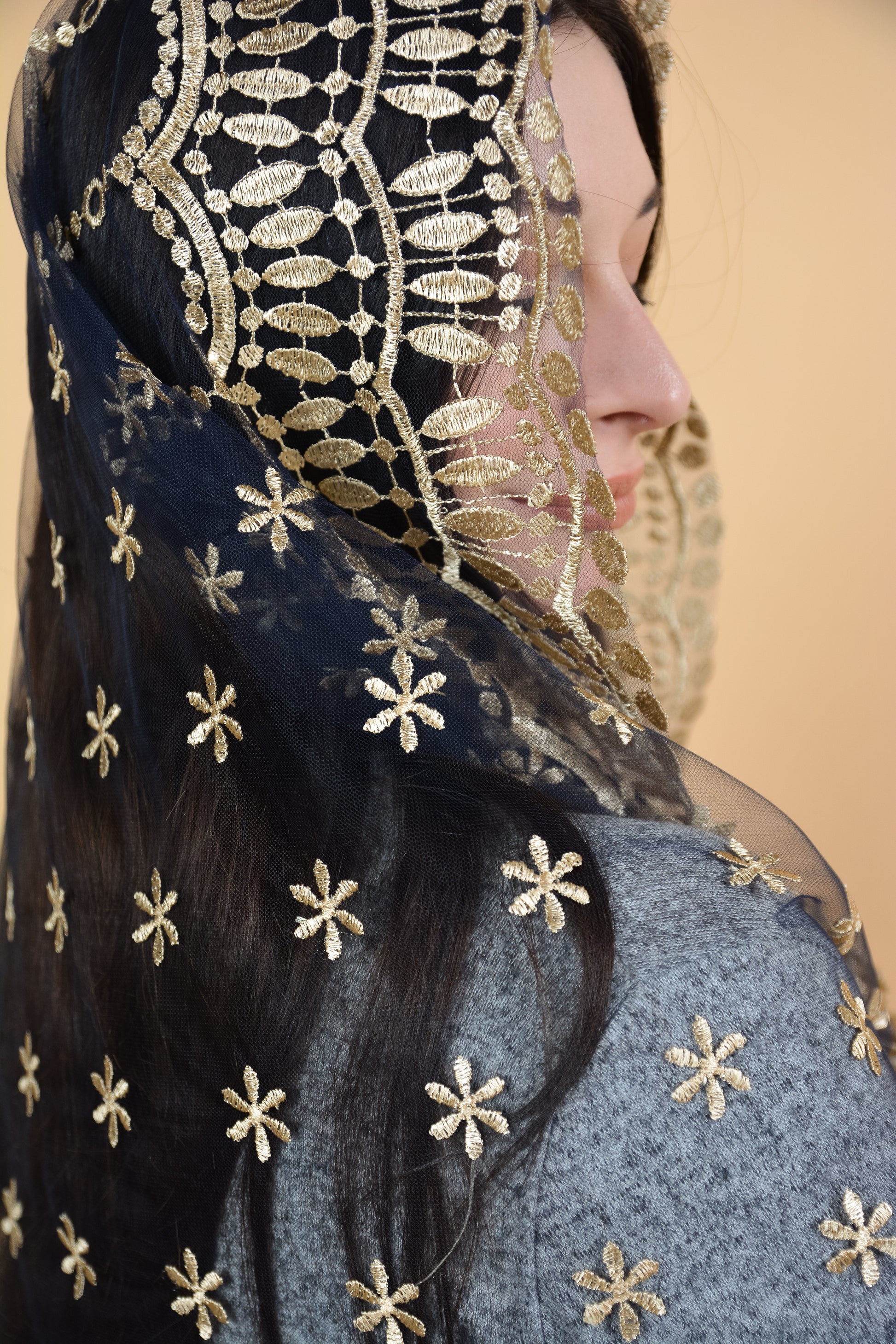 GOLD & BLUE VEIL - MariaVeils