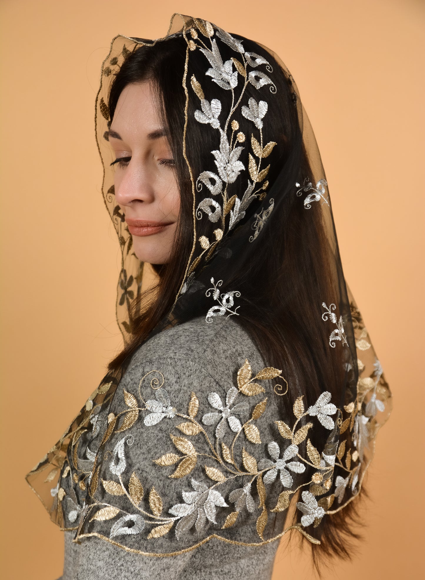 GOLD & SILVER LONG VEIL - MariaVeils