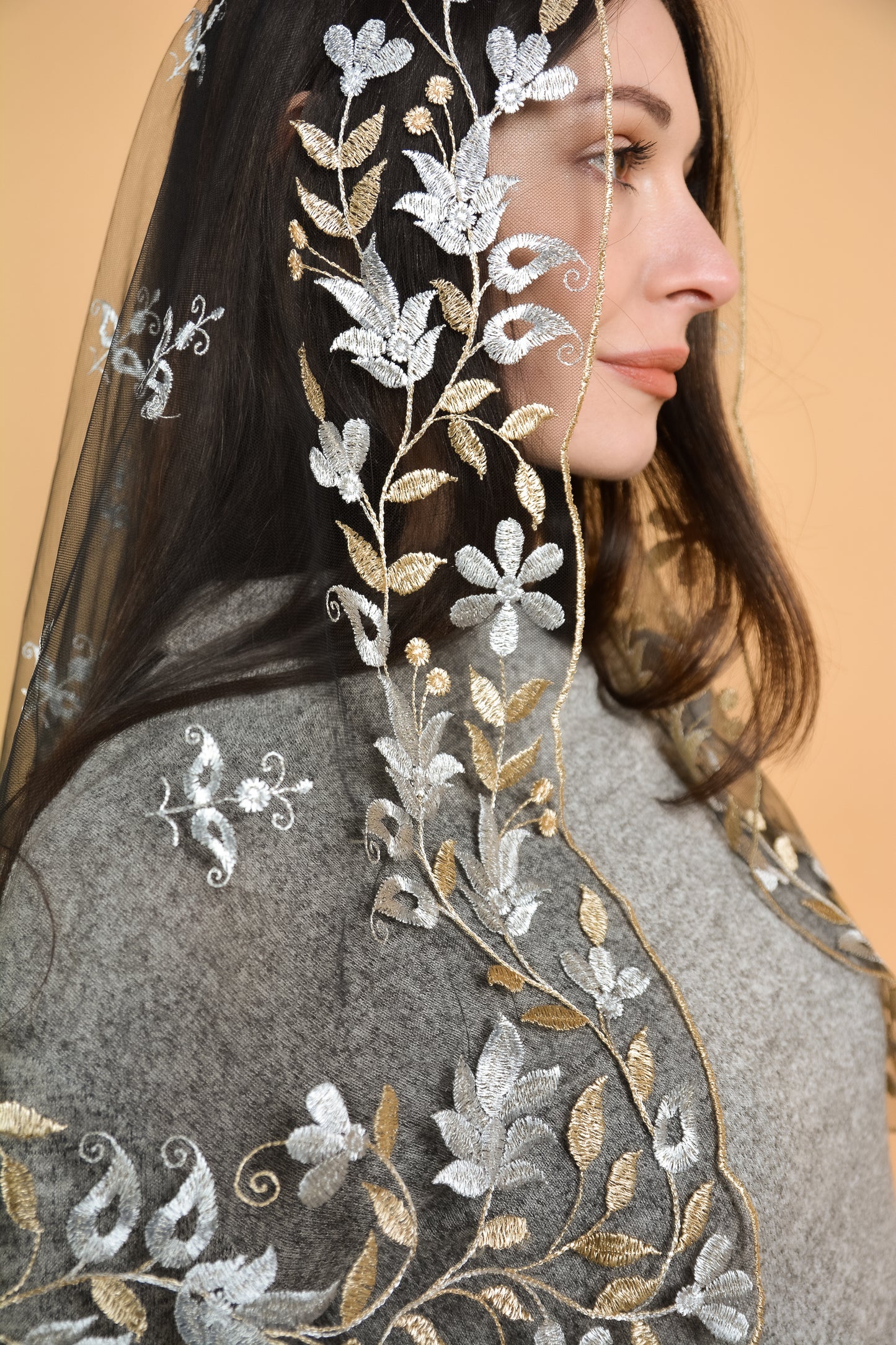 GOLD & SILVER LONG VEIL - MariaVeils