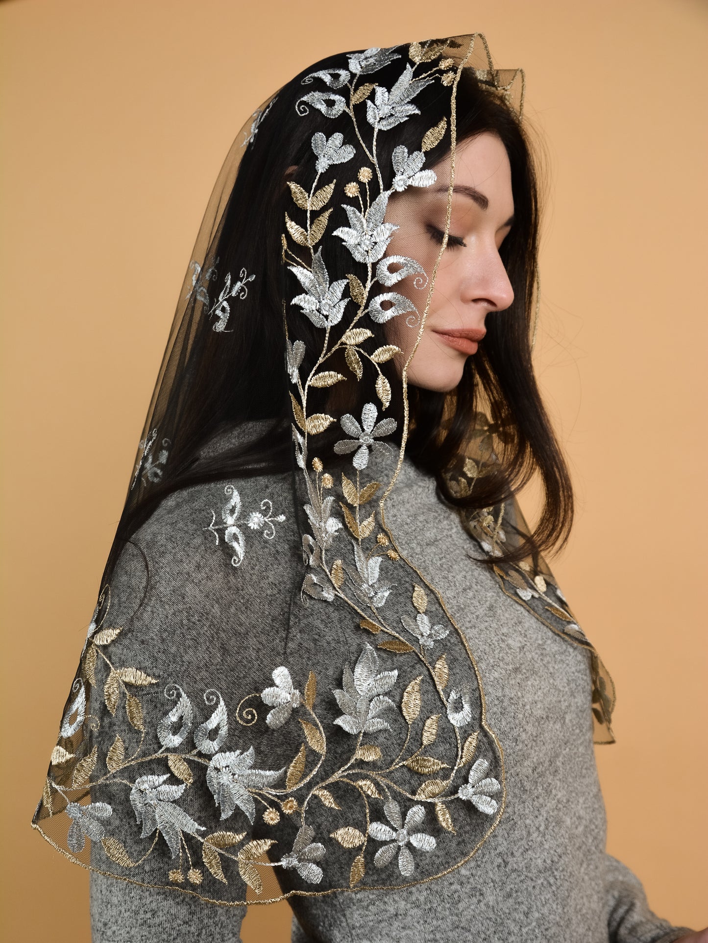 GOLD & SILVER LONG VEIL - MariaVeils