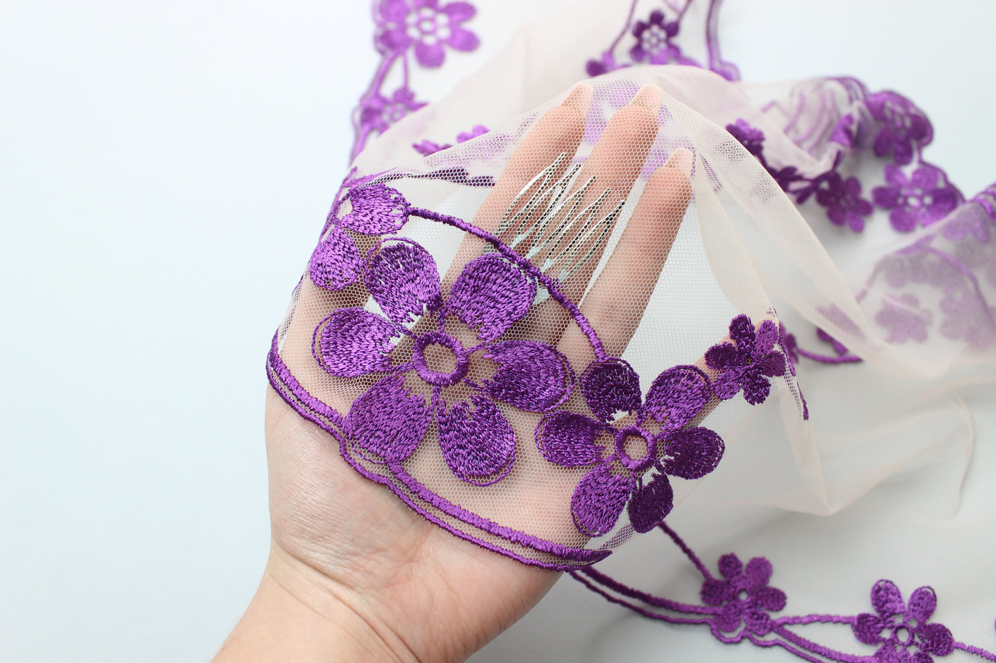 NEW COLOR Bestseller! Purple lace veil - MariaVeils