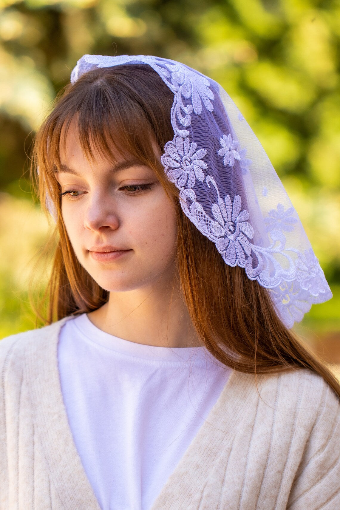 NEW!! Short floral veil - MariaVeils
