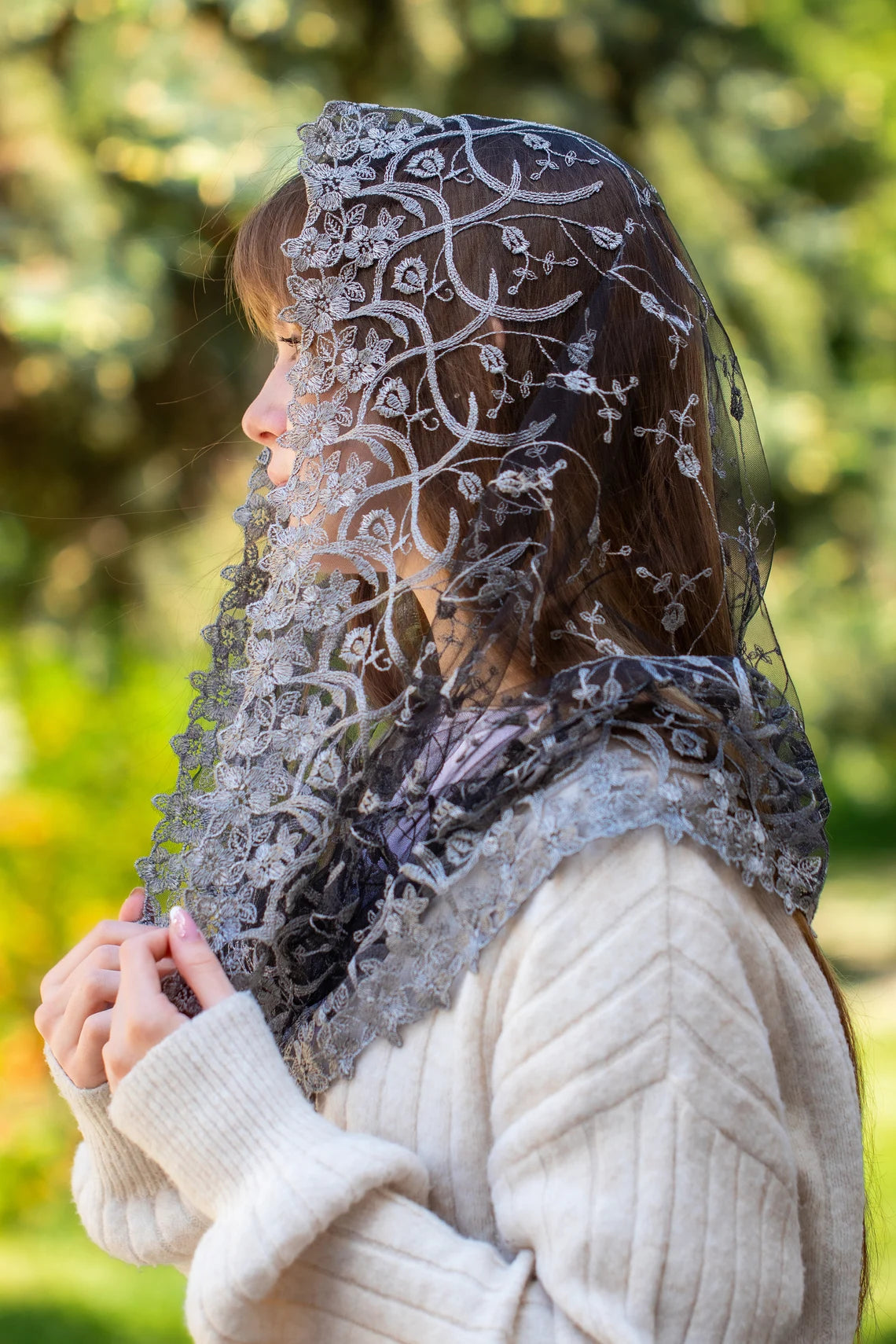 GREY & BLACK INFINITY VEIL - MariaVeils