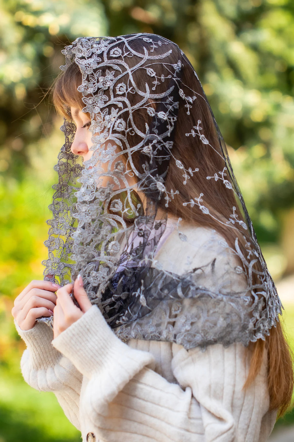 GREY & BLACK INFINITY VEIL - MariaVeils